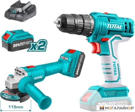 Total TCKLI20157 (шуруповерт, болгарка, с 2-мя АКБ) купить в Минске с доставкой