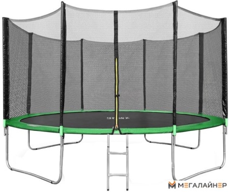 Батут Happy Jump 14ft Pro 435 см с внешней сеткой и лестницей