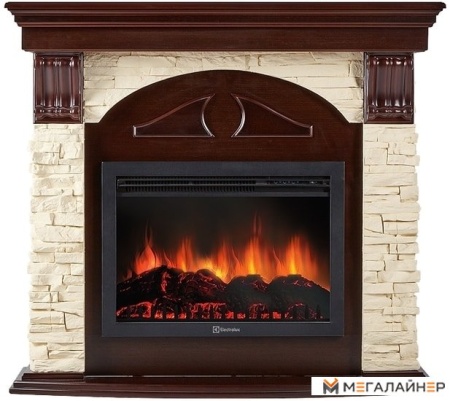 Портал Firelight Torre 30S (камень слоновая кость/шпон темный дуб)