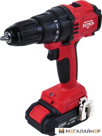 Дрель-шуруповерт ELITECH ДА 18БЛ2 E2201.011.01 (с 2-мя АКБ 2 Ач, кейс) купить в Минске с доставкой