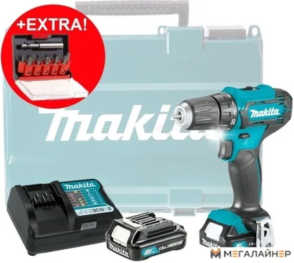 Дрель-шуруповерт Makita DF333DYX14 (с 2-мя АКБ, кейс +набор оснастки) купить в Минске с доставкой