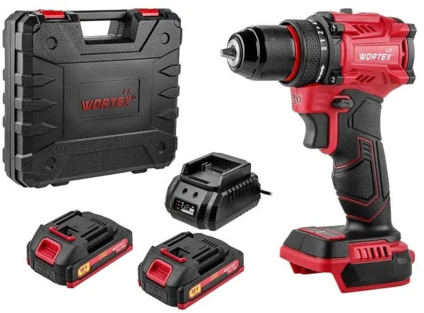 Дрель-шуруповерт Wortex LX BD 1815-1 Li ALL1 XLT 1333697 (с 2-мя АКБ, кейс)