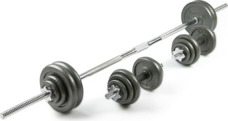 Гантели с грифом для штанги Ametist окрашенные 50 кг