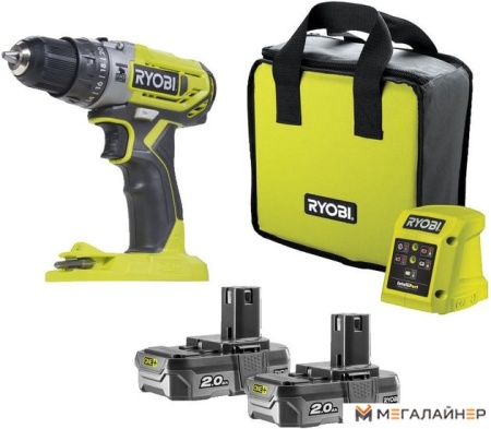 Ударный шуруповерт Ryobi R18PD2-220S 5133004459 (с 2-мя АКБ, сумка) купить в Минске с доставкой