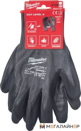Нитриловые перчатки Milwaukee Cut level 5/E 11/XXL 4932471427