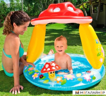 Надувной бассейн Intex Гриб мухомор 102x89 [57114NP]