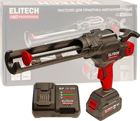 Купить Пистолет для герметика ELITECH CCG 20SL6 (с 1-им АКБ) в Минске с доставкой