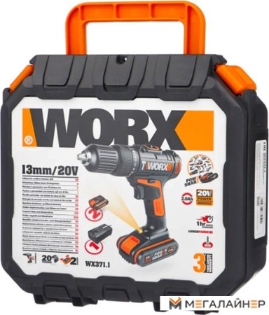 Дрель-шуруповерт Worx WX371.1 (с 2-мя АКБ, кейс) купить в Минске с доставкой