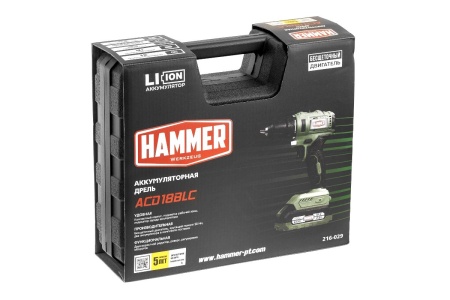 Дрель-шуруповерт Hammer ACD18BLC (с 2-мя АКБ, кейс) купить в Минске с доставкой