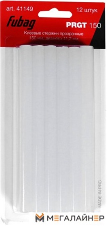 Клеевые стержни Fubag PRGT 150 (12 шт, прозрачный) купить в Минске с доставкой