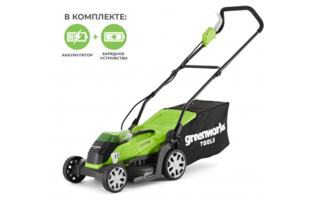 Колёсная газонокосилка Greenworks G40LM35K4 (с 1-м АКБ 4 а*ч)