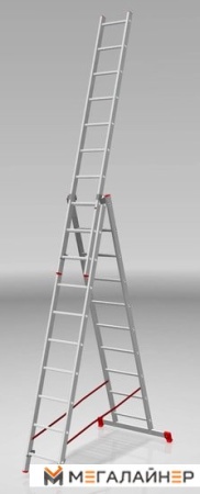 Лестница-стремянка Новая высота NV 223 алюминиевая трёхсекционная 3x10 ступеней купить в Минске с доставкой