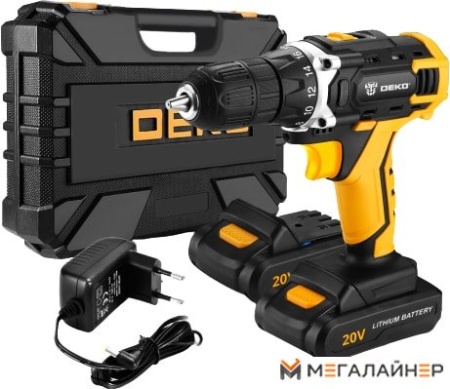 Дрель-шуруповерт Deko DKCD20FU-Li SET 63 063-4175 (с 2-мя АКБ, кейс) купить в Минске с доставкой