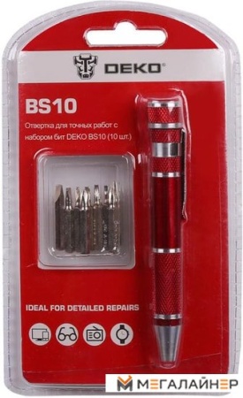 Набор отвертка с битами Deko BS10 (10 предметов) купить в Минске с доставкой