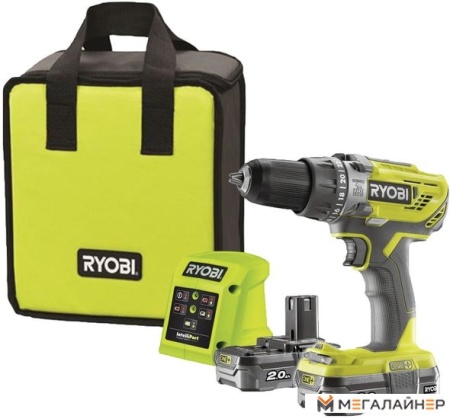 Ударный шуруповерт Ryobi R18PD3-220S 5133003342 (с 2-мя АКБ, сумка) купить в Минске с доставкой