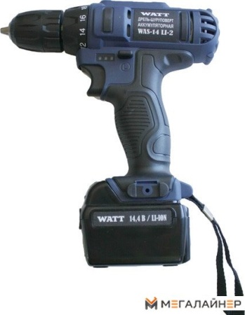 Дрель-шуруповерт WATT WAS-14 Li-2 101402912 (с 2мя АКБ 2 а*ч) купить в Минске с доставкой