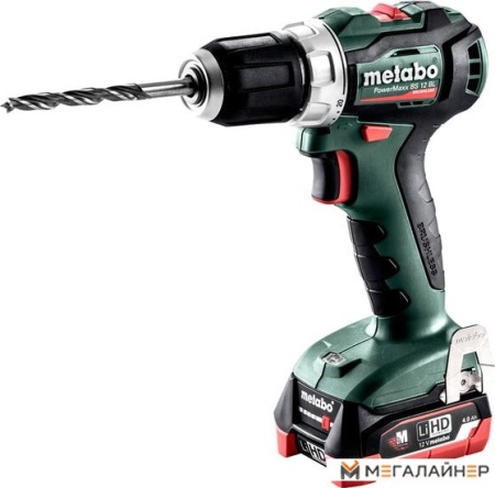 Дрель-шуруповерт Metabo PowerMaxx BS 12 BL 601038800 (с 2-мя АКБ 4 Ah, кейс) купить в Минске с доставкой