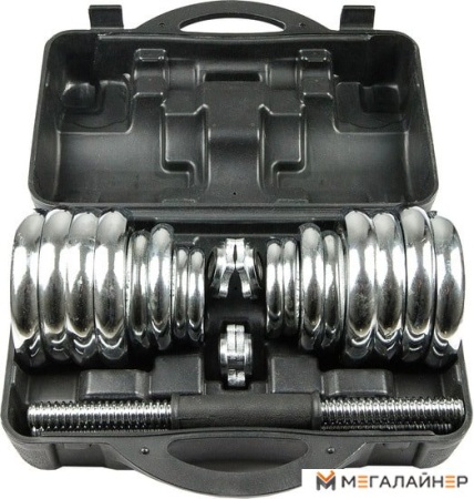 Гантели Atlas Sport Хромированные в чемодане 2x15 кг
