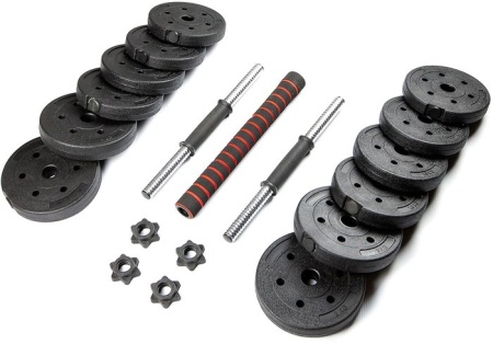 Гантели TREX Sport композитные с соединительным грифом 2x20 кг