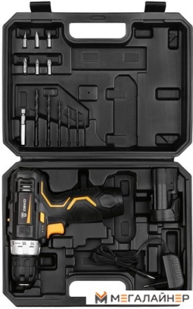 Дрель-шуруповерт Deko GCD12DU3 SET 4 063-4140 (с 2-мя АКБ, кейс, набор оснастки) купить в Минске с доставкой