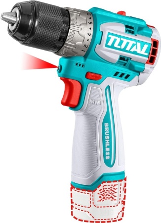 Дрель-шуруповерт Total TDLI16682 (с 2-мя АКБ, кейс) купить в Минске с доставкой