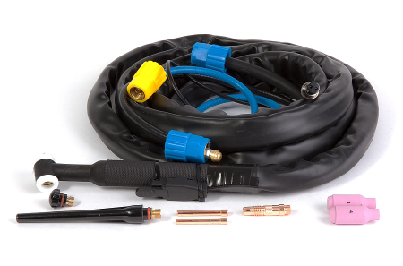 Горелка WP-18, 4м, кнопка выносн., ток+газ М16x1,5, жидкостное охл. М16x1,5 ПВХ KIRK