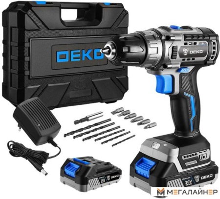 Дрель-шуруповерт Deko Sharker case 063-4036 (с 2-мя АКБ, кейс) купить в Минске с доставкой