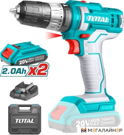 Ударная дрель-шуруповерт Total TIDLI20145 (с 2-мя АКБ, кейс) купить в Минске с доставкой