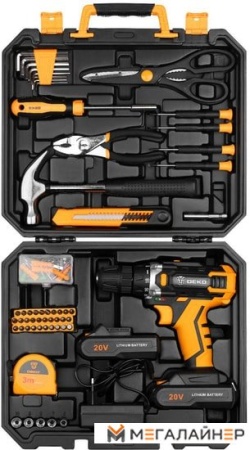 Дрель-шуруповерт Deko DKCD20FU-Li SET 104 063-4178 (с 2-мя АКБ, кейс) купить в Минске с доставкой