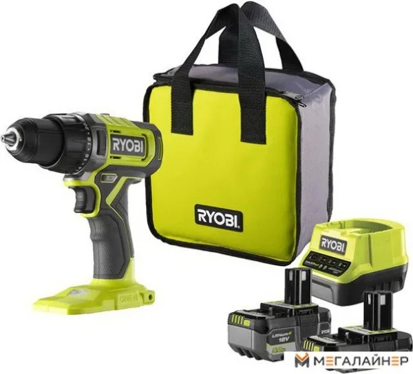 Дрель-шуруповерт Ryobi RDD18-2C52S 5133005522 (с 2-мя АКБ 2 Ач+5 Ач, сумка) купить в Минске с доставкой