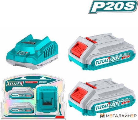 Аккумулятор с зарядным устройством Total TFBCPK1222 (20В/2 Ач + 20В) купить в Минске с доставкой