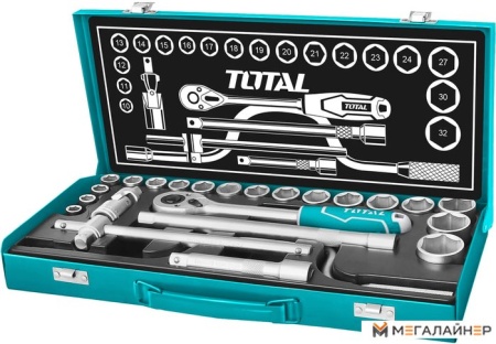 Набор трещотка с головками Total THT141253 (24 предмета) купить в Минске с доставкой