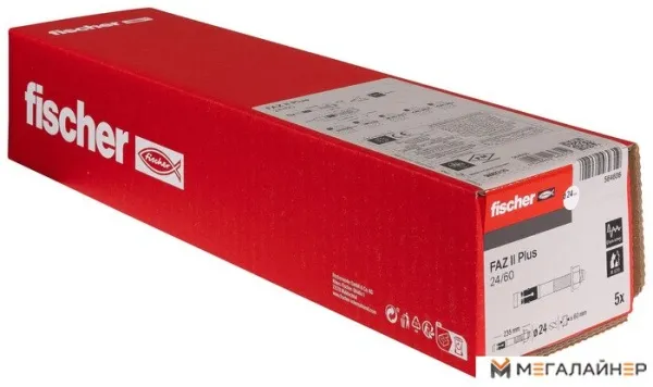 Анкерный болт Fischer FAZ II Plus 24/60 ZP 564606 (5 шт) купить в Минске с доставкой