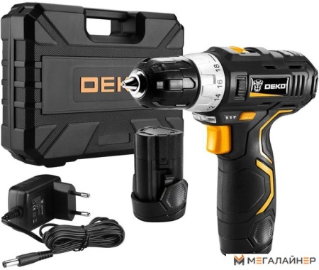 Дрель-шуруповерт Deko GCD12DU3 SET 3 063-4097 (с 2-мя АКБ, кейс, набор оснастки) купить в Минске с доставкой
