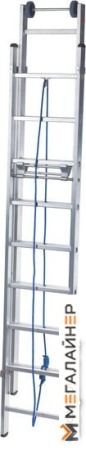 Лестница Новая высота NV 524 двухсекционная с тросовой тягой 2x18 ступеней купить в Минске с доставкой