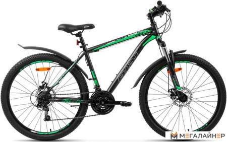 Велосипед AIST Quest Disc 26 р.16 2022 (серый/зеленый)