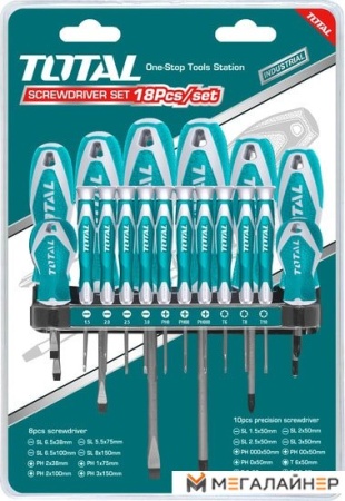 Набор отверток Total THT250618 (18 предметов) купить в Минске с доставкой