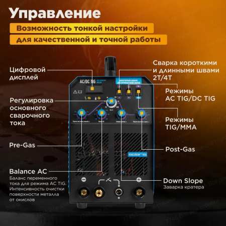 Сварочный инвертор Solaris TIG-220 AC/DC