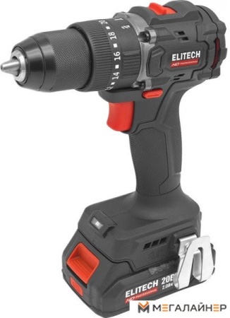 Ударная дрель-шуруповерт ELITECH HD Professional CD 20ISL2 E2201.041.01 (с 2-мя АКБ 2 Ач, кейс) купить в Минске с доставкой
