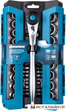 Набор торцевых головок и бит GROSS 14144 (36 предметов) купить в Минске с доставкой