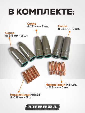 Набор расходных материалов для полуавтомата под горелку MIG15
