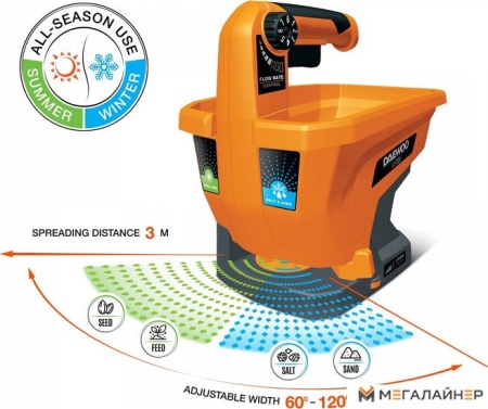 Разбрасыватель-сеялка Daewoo Power DASP 321Li (без АКБ) купить в Минске с доставкой