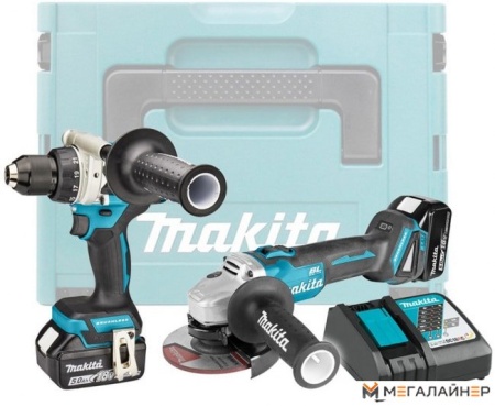 Дрель-шуруповерт Makita DLX2430TJ (DDF486Z + DGA504Z, с 2-мя АКБ, кейс) купить в Минске с доставкой