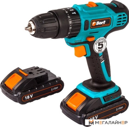 Дрель-шуруповерт Bort BAB-18Ix2Li-FD (с 2-мя АКБ, кейс) купить в Минске с доставкой