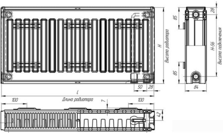 Стальной панельный радиатор Лидея ЛУ 21-506 500x600