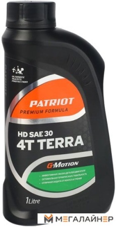 Моторное масло Patriot G-Motion HD SAE 30 4Т TERRA 1л купить в Минске с доставкой