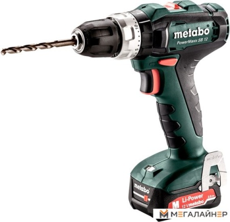 Дрель-шуруповерт Metabo PowerMaxx SB 12 601076500 (с 2-мя АКБ, кейс) купить в Минске с доставкой