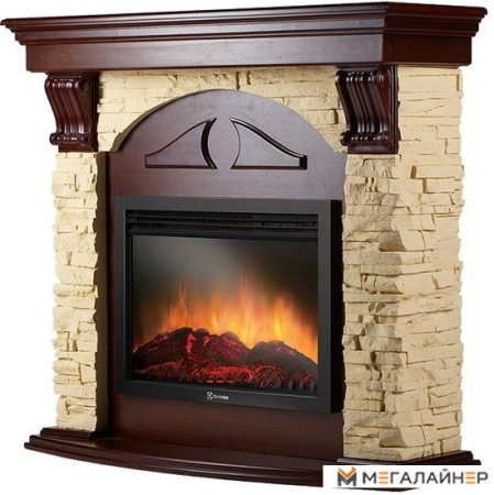 Портал Firelight Torre 30S (камень слоновая кость/шпон темный дуб)