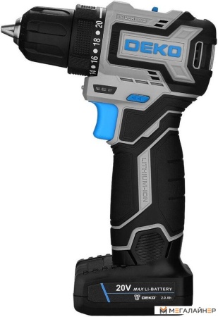 Дрель-шуруповерт Deko Sharker 20V PRO 084-1035 (с 2-мя АКБ, кейс) купить в Минске с доставкой