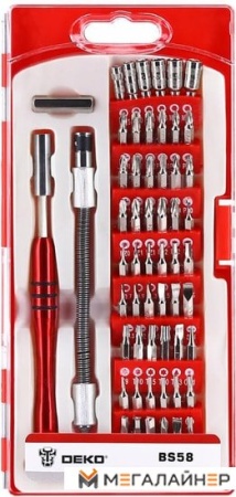 Набор отвертка с битами Deko BS58 (58 предметов) купить в Минске с доставкой